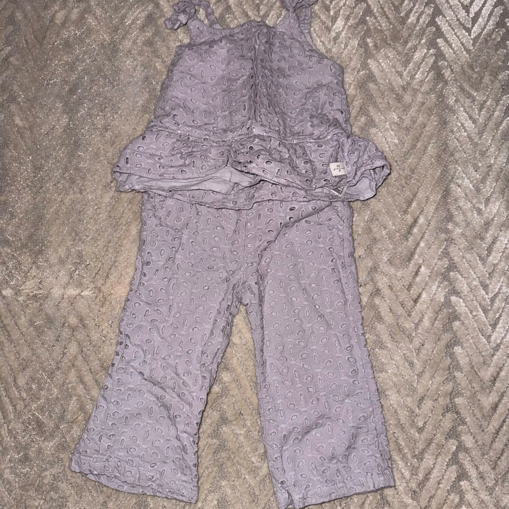 Gray Sleeveless Top and Pants Set